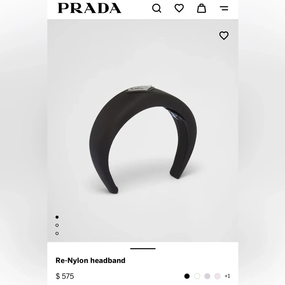 Prada: Re-Nylon Logo 2021 Black Oversized Puffy Headband (NWT) - Picture 13 of 16